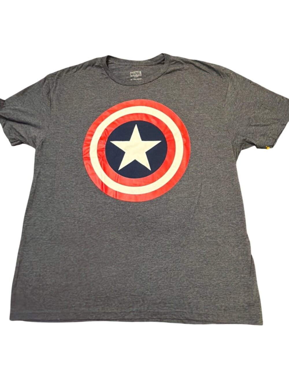 Marvel Captain America Shield Front Graphic T Shirt Gray Comics Sz XL